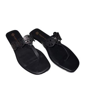 Tory Burch Tiny Miller Thong Sandal Leather Black 9M